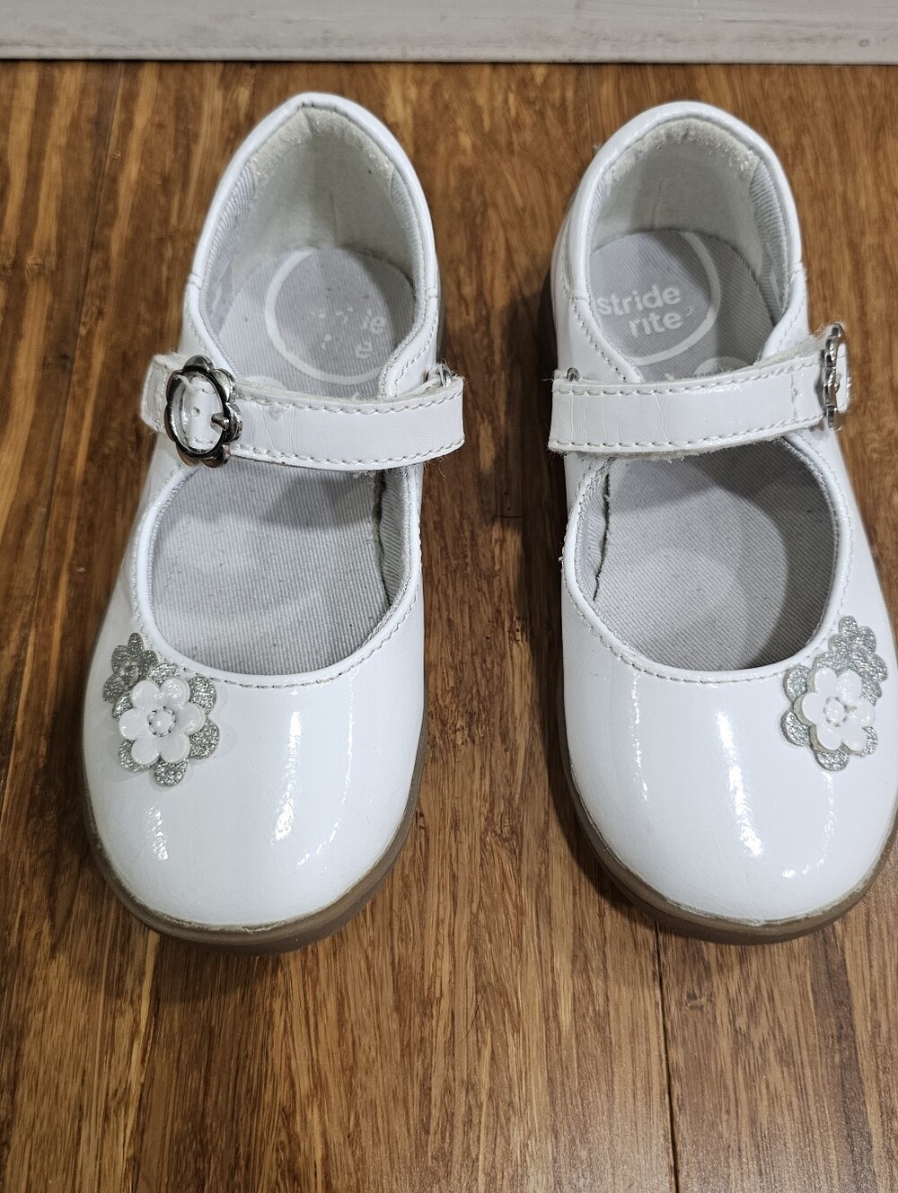Stride Rite Holly White Patent Leather Mary Jane Shoes Toddler Girls Size 8M